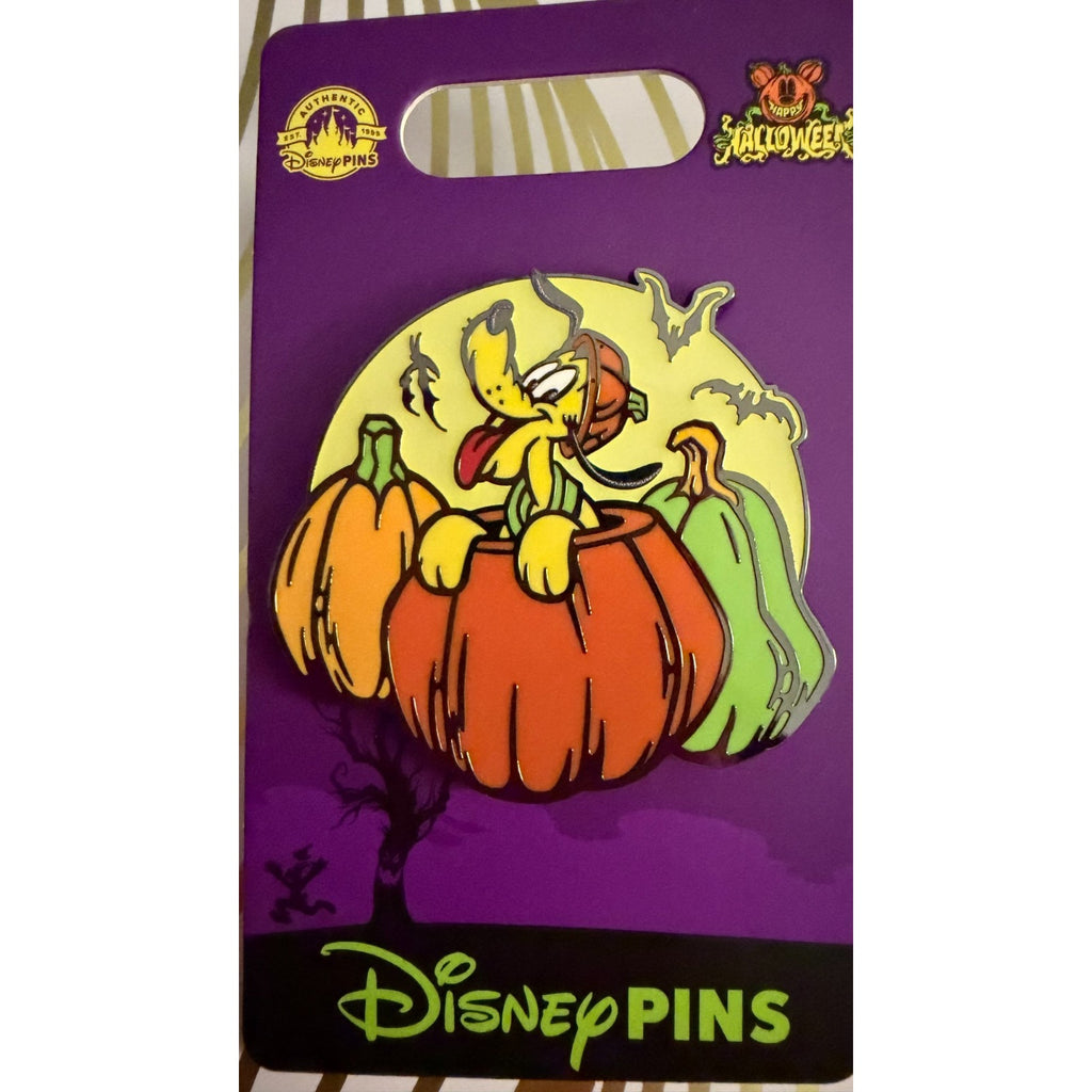 Disney Parks 2024 Halloween PUMPKIN PLUTO & BATS Limited Release Pin LR NEW