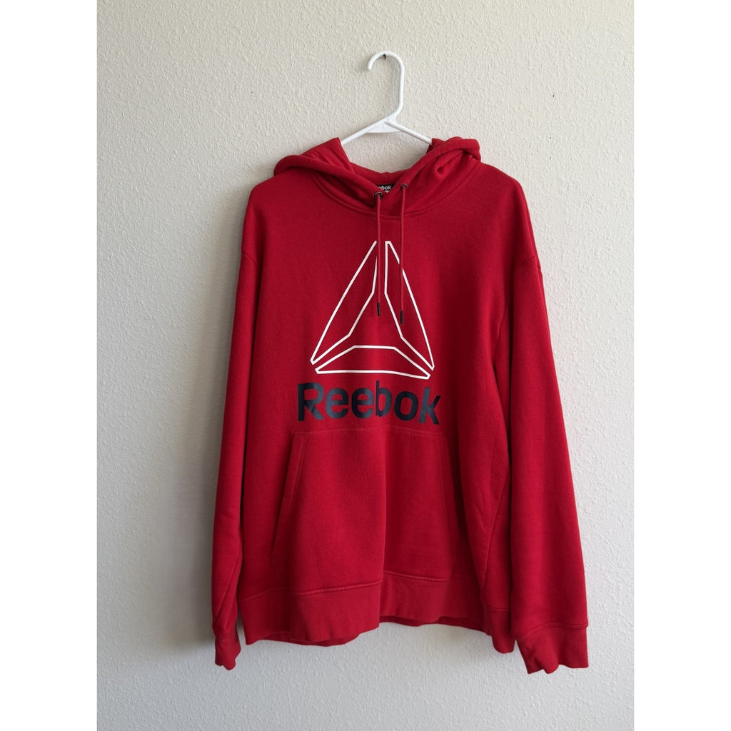 Reebok Men's Active Red Fleece Hoodie X-Large - Preowned