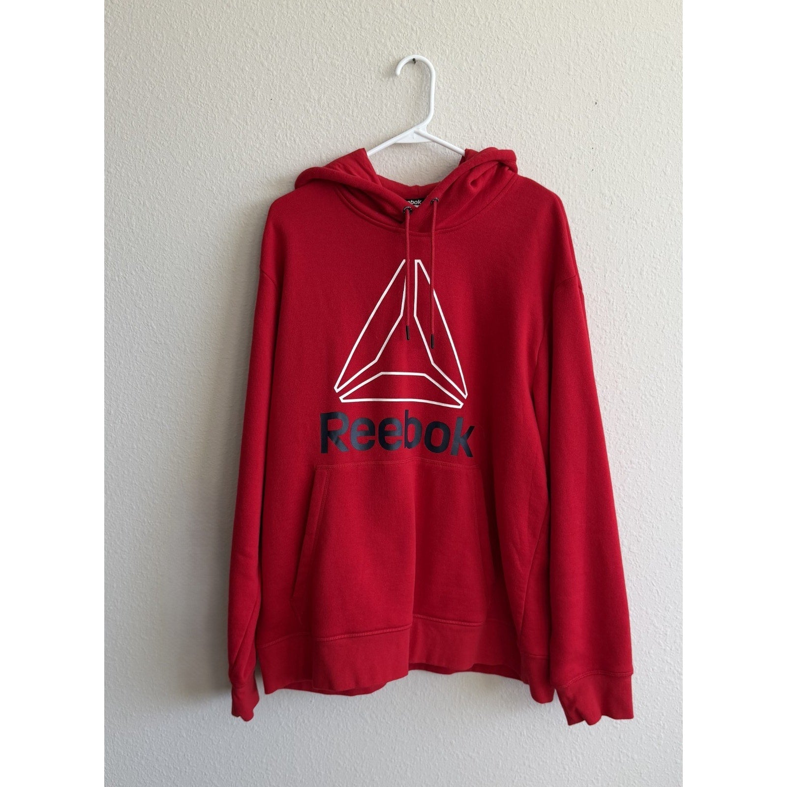 Reebok Men's Active Red Fleece Hoodie X-Large - Preowned