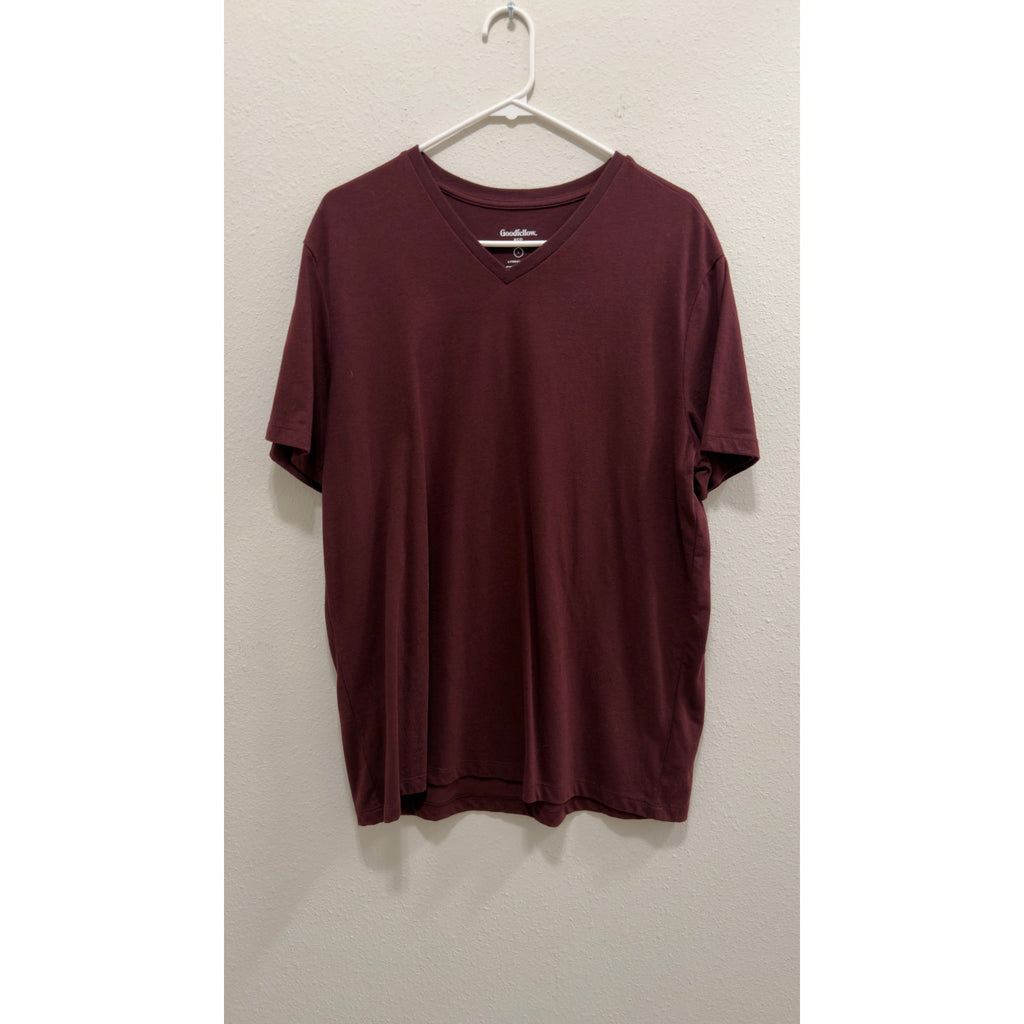 Goodfellow & Co. Men's Lyndale V-Neck T-Shirt 2-Pack Size Large Blue/Burgundy