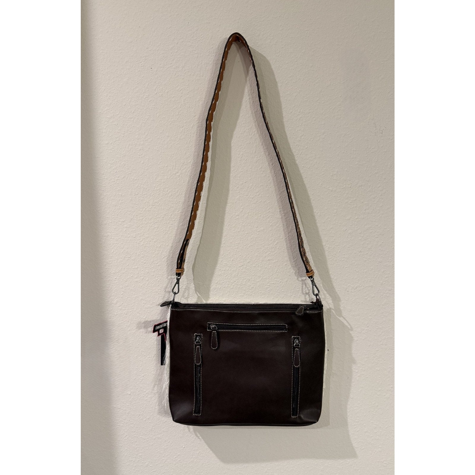 Angel Ranch Angora Messenger Conceal Carry Handbag - Floral Tooled Strap NWT