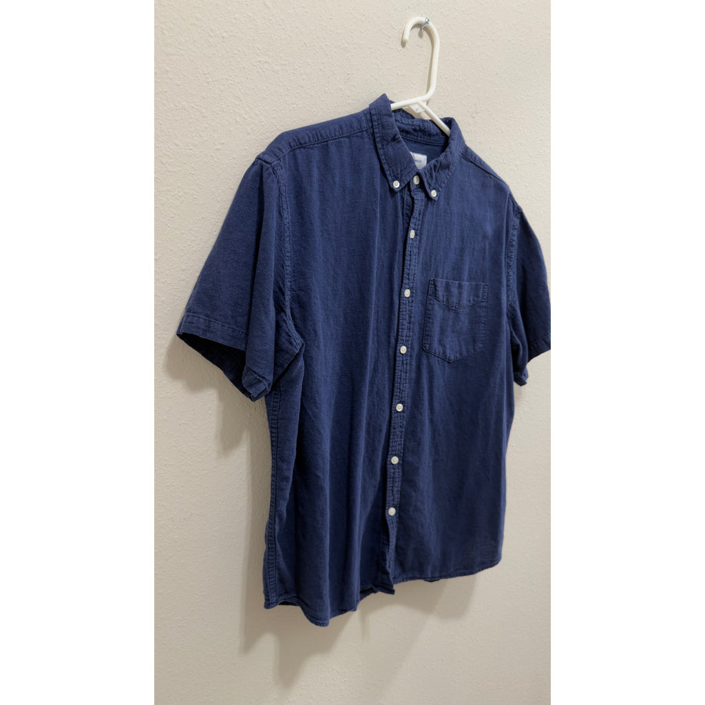 Old Navy Men's Relaxed-Fit Linen-Blend Short-Sleeve Shirt - Large