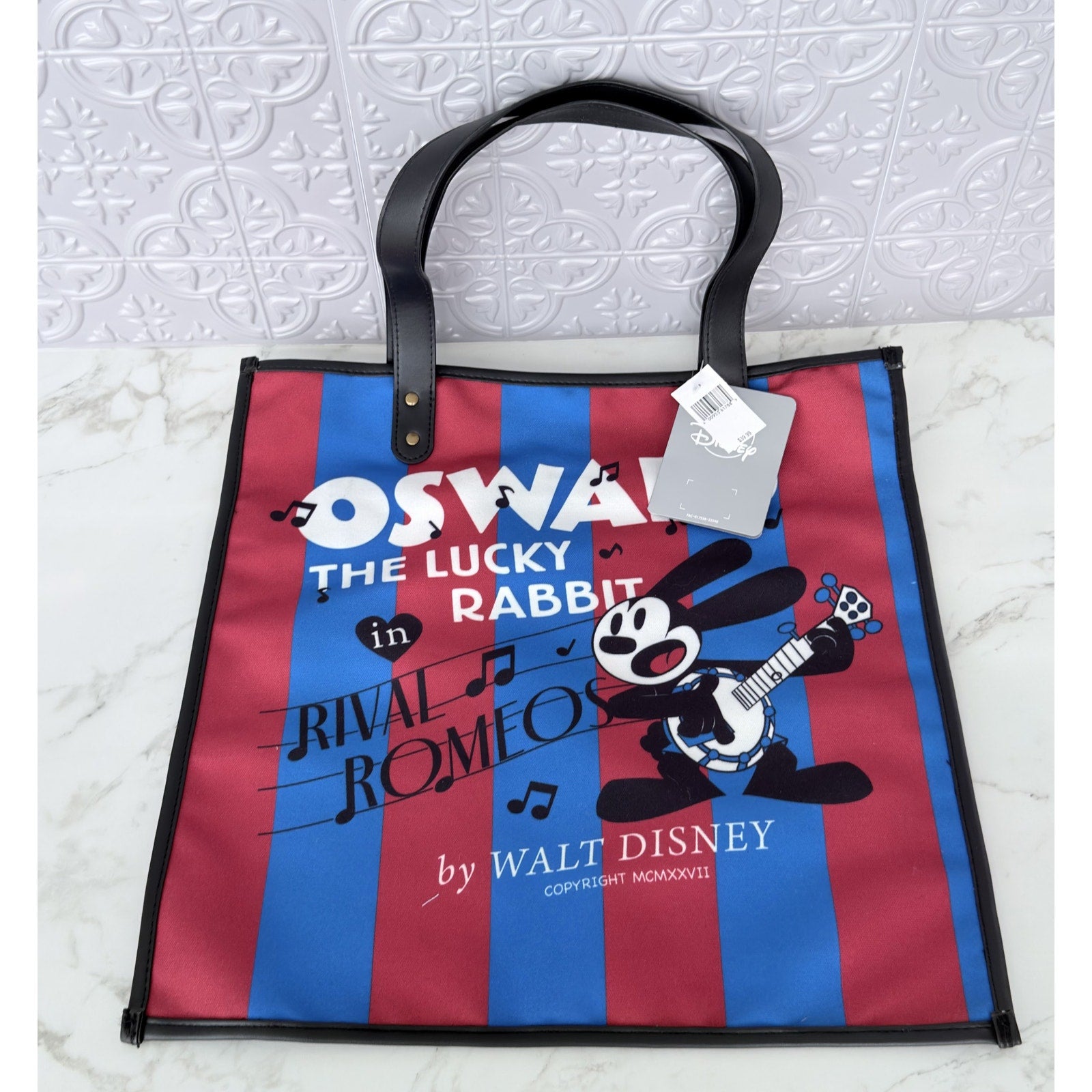 Disney100 Oswald the Lucky Rabbit "Rival Romeos" Tote Bag NEW