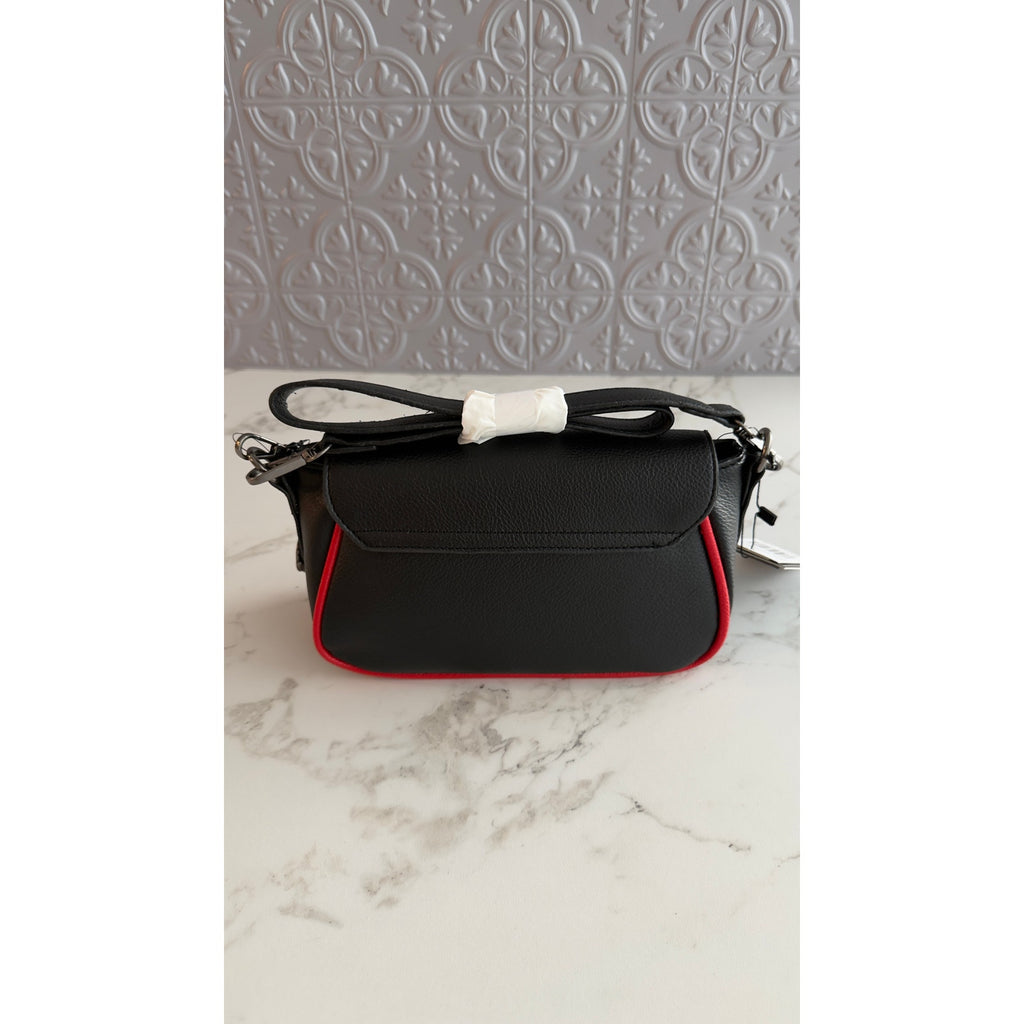 Ed Hardy Rhinestone Skull Flap Crossbody Bag Red & Black Print NWT