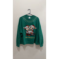 Walt Disney World Christmas Santa Mickey Minnie Rhinestone Sweatshirt Large NWT