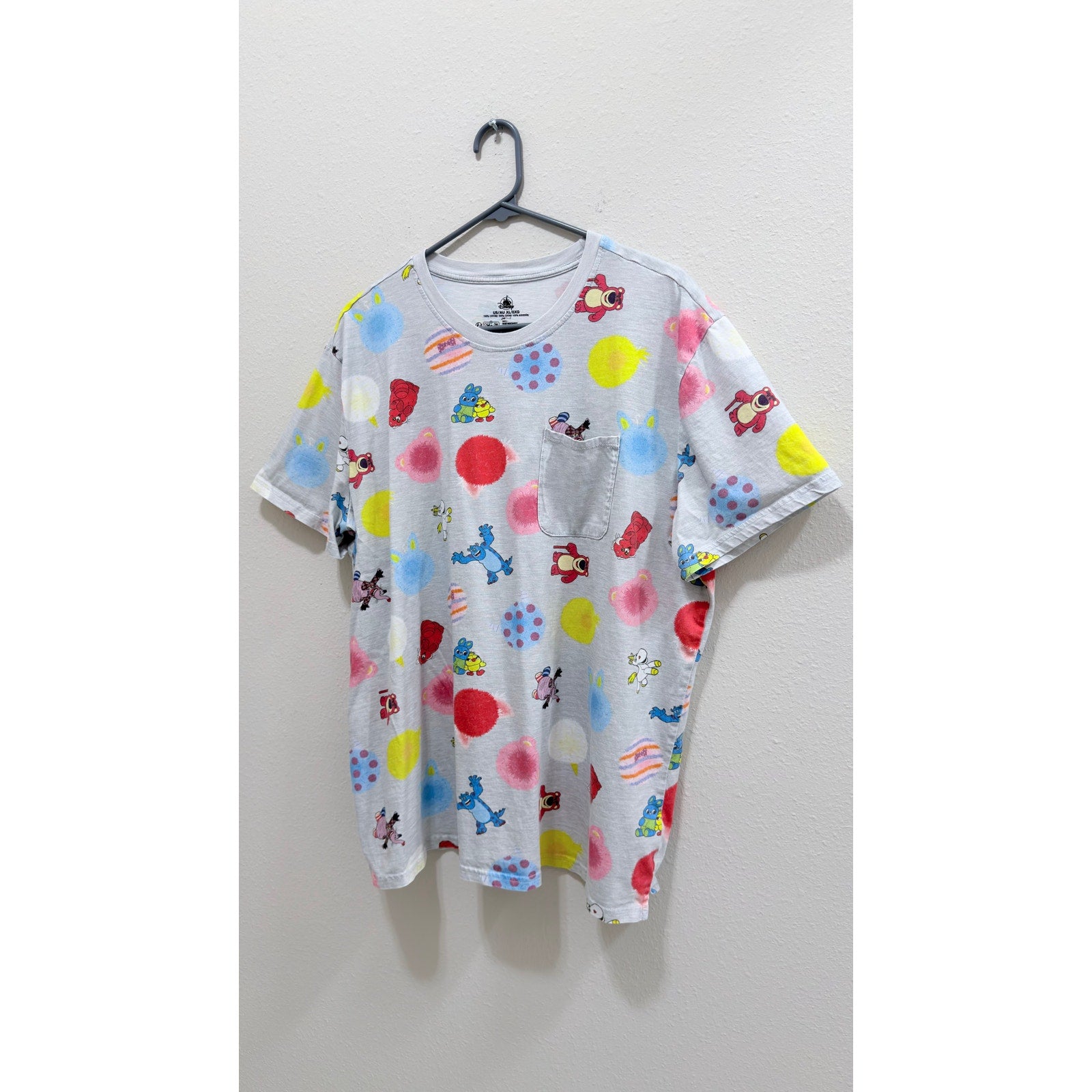 Disney Pixar Character Balloons All Over Print Pocket Shirt Adult XL