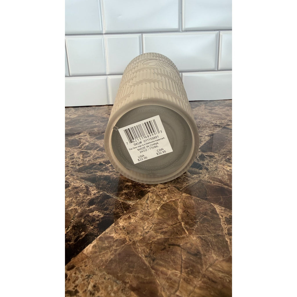 Starbucks 2024 Gray White Pearl Siren Scales Soft Touch Venti Tumbler SCRATCHED