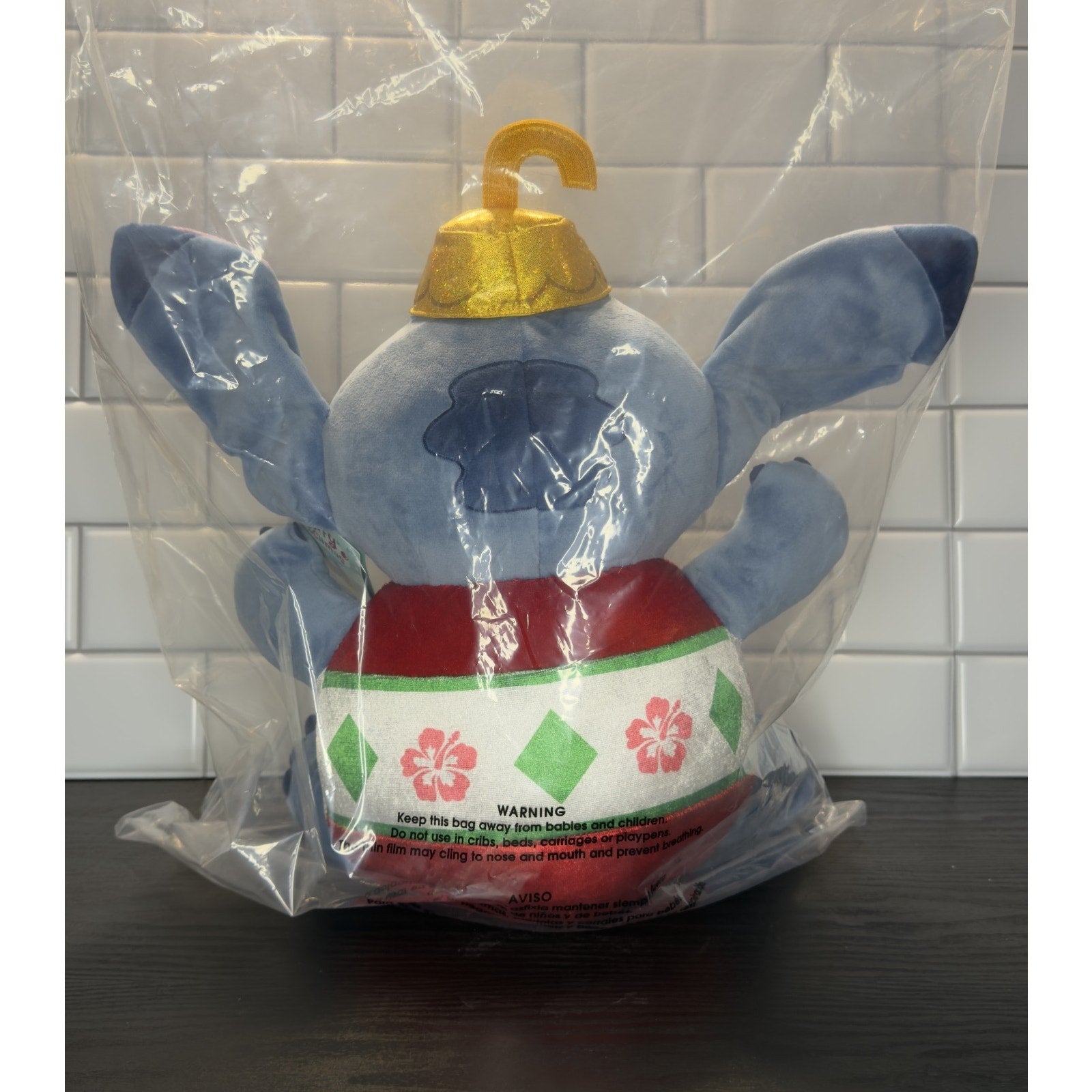Disney Parks Plush 2025 Christmas Stitch Ornament New With Tags