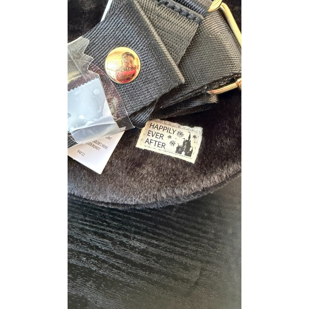 NWT Disney Parks Black Mickey Soft Plush Crossbody Purse with Coin Purse