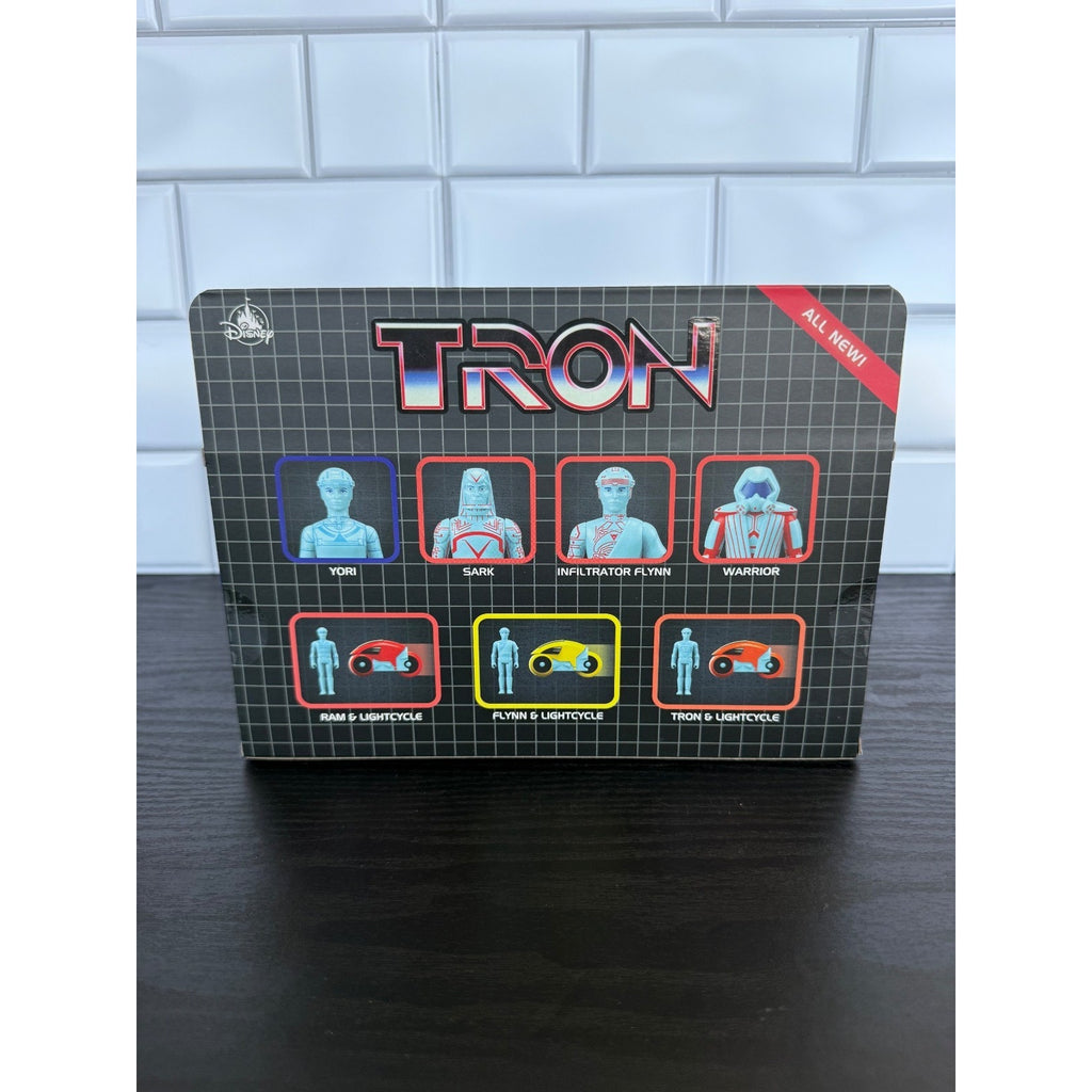 Disney Parks Super7 Tron ReAction Figure: FLYNN & Lightcycle Set NEW