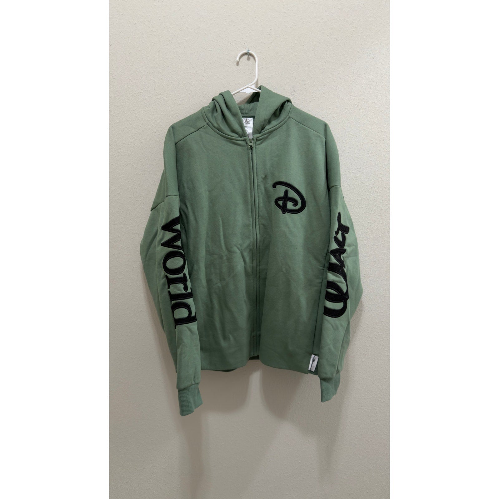 Walt Disney World Green Black Heritage Logo Full-Zip Hoodie NWT Large