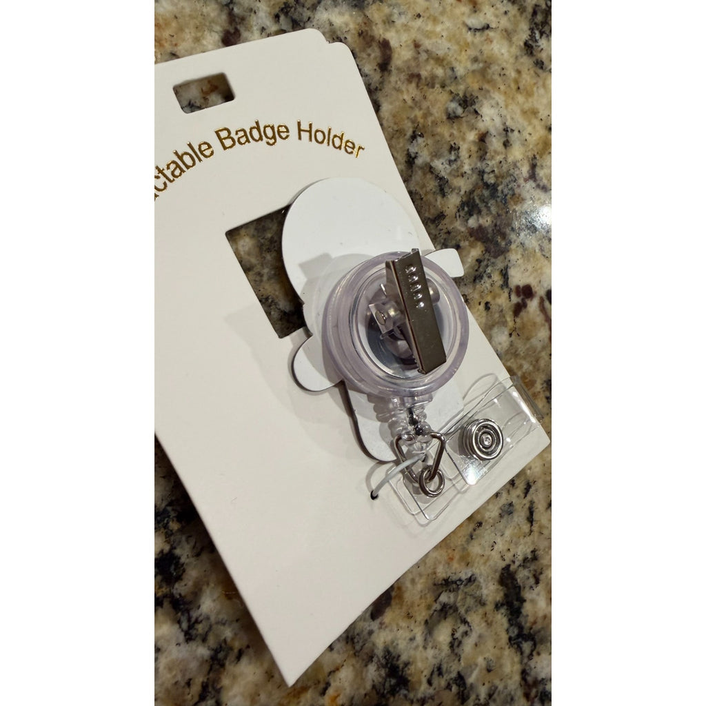 Retractable ID Clip Gingerbread Man, Acrylic Christmas Badge Holder NEW