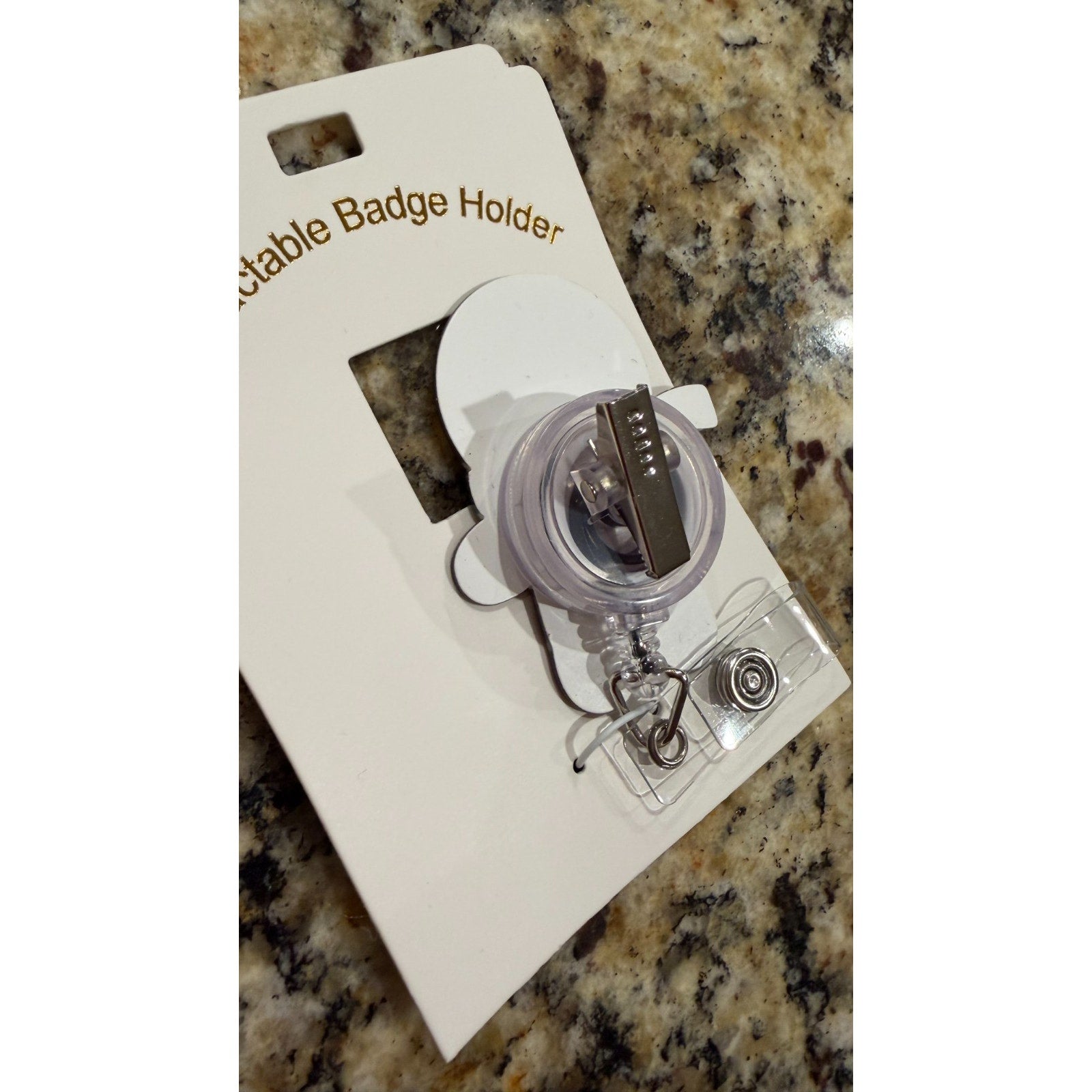 Retractable ID Clip Gingerbread Man, Acrylic Christmas Badge Holder NEW