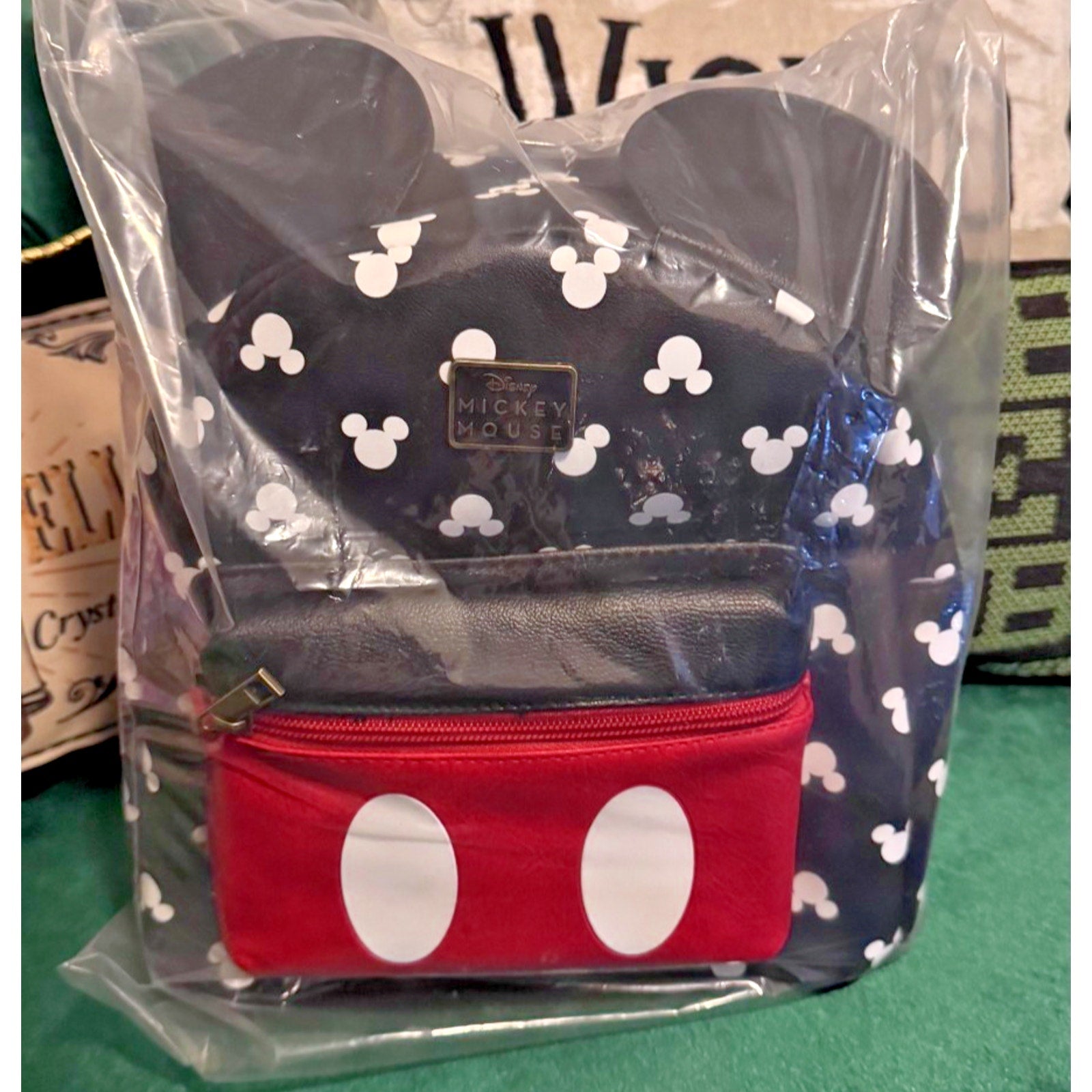 Bioworld Disney Mickey Mouse Mini Backpack - 3D Ears & All-Over Print NWT