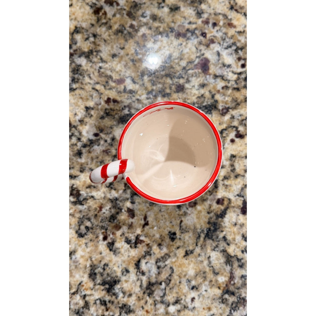 Dolly Parton “Holly Dolly” Mug Candy Cane Handle w/Dolly Signature, Butterfly
