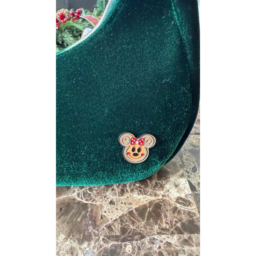 NEW Gingerbread Man Velvet Crossbody Purse - Red Bow