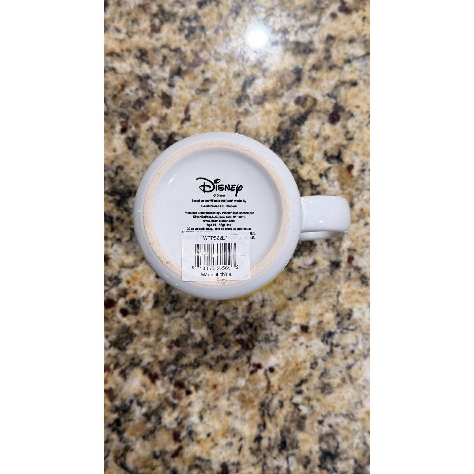 DISNEY Winnie The Pooh Oh Bother Honey White 20oz Ceramic Camper Mug Coffee.