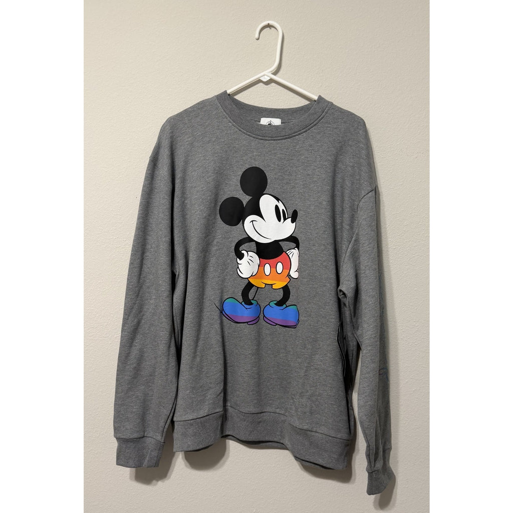 NWT Disney Mickey Mouse PRIDE Rainbow Pullover Sweatshirt - Adult Large