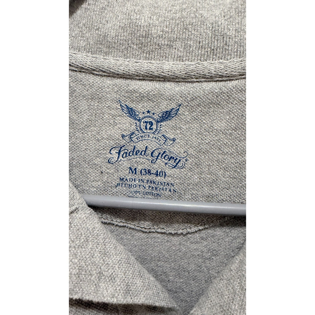 Faded Glory Men's Gray Polo Shirt Short Sleeves Size Medium NWOT