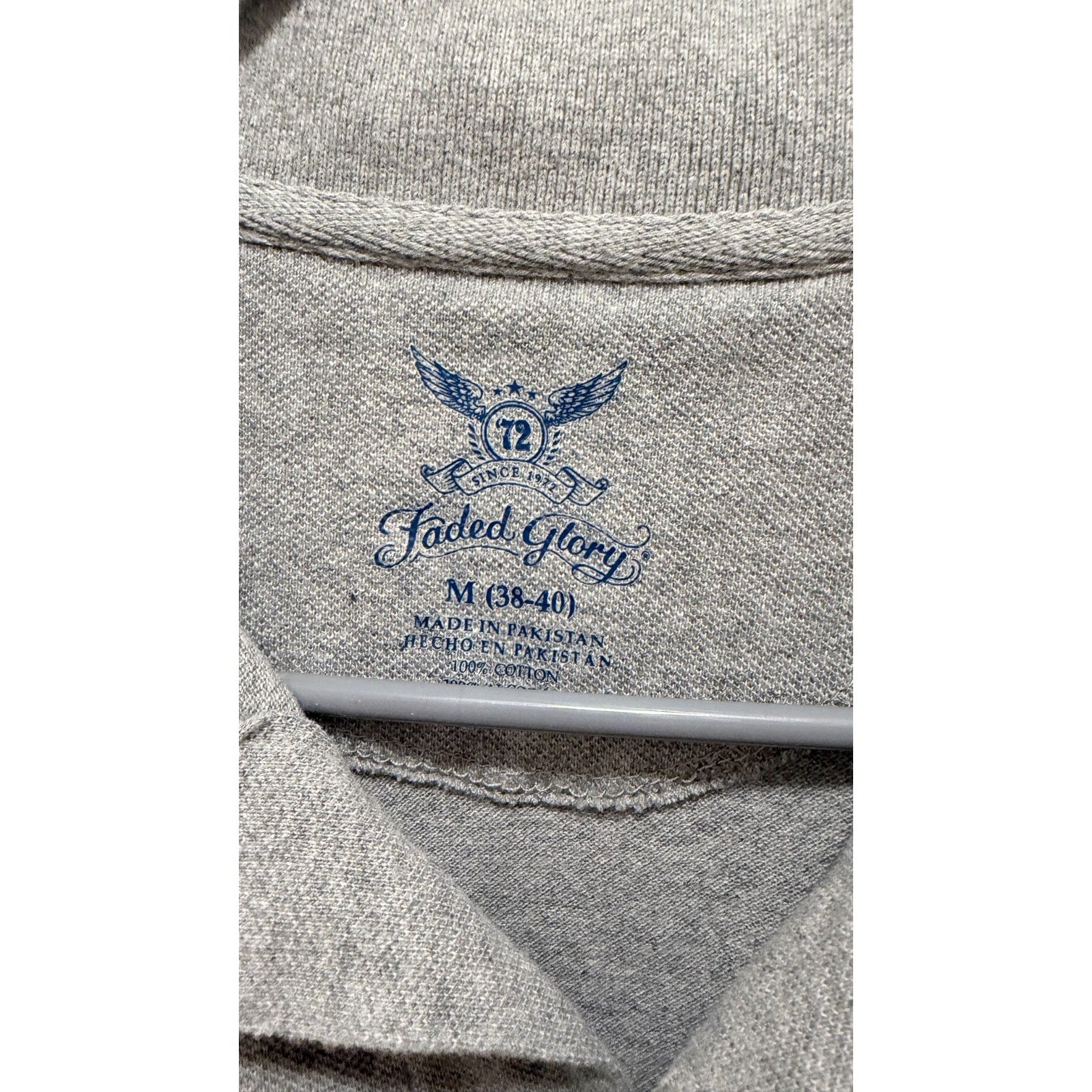 Faded Glory Men's Gray Polo Shirt Short Sleeves Size Medium NWOT