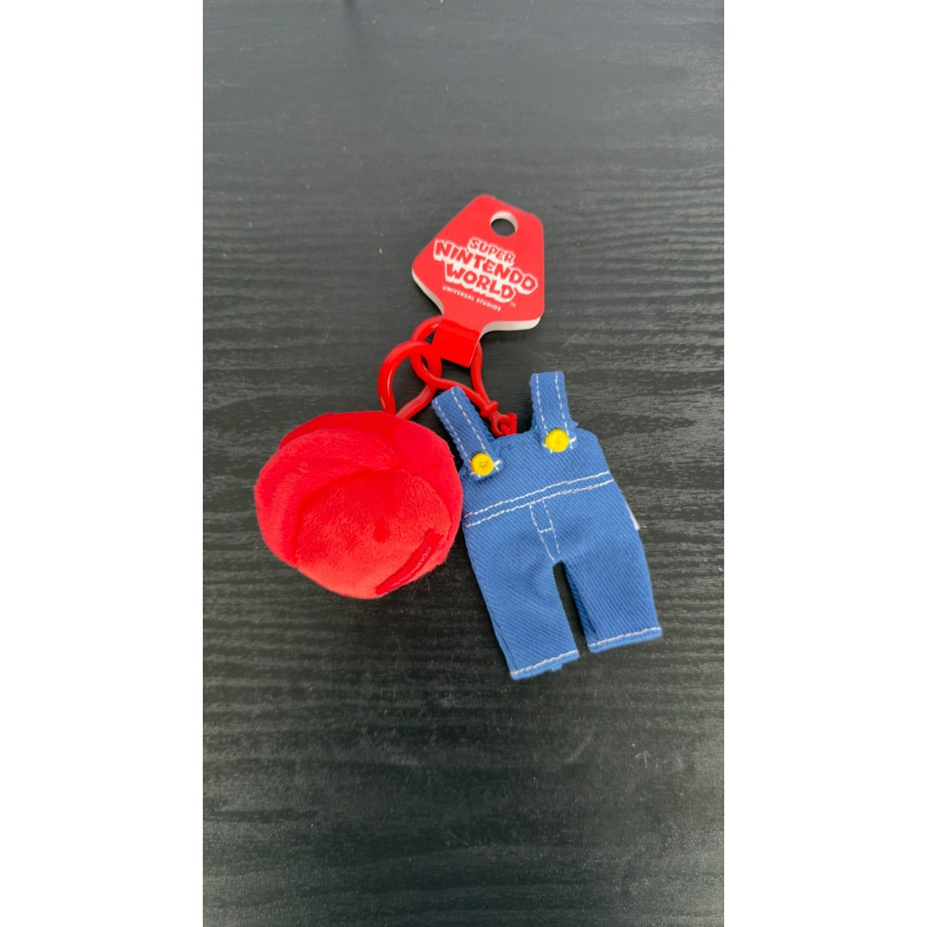 Universal Studios Super Nintendo World Mario Hat & Overalls Plush Keychain NEW
