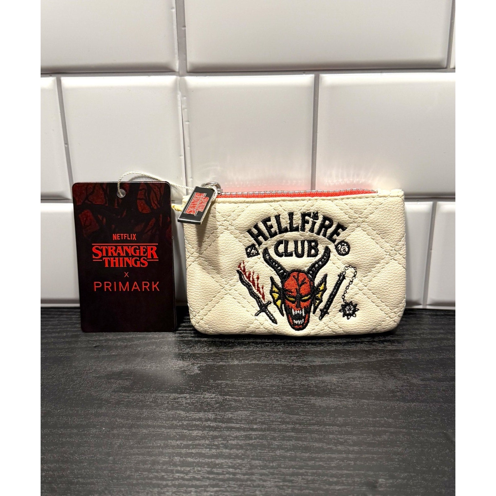 Primark Stranger Things Hellfire Club Quilted Coin Purse NWT
