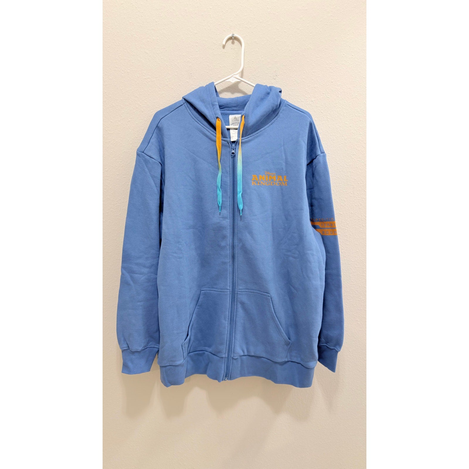 NWT Disney Parks Animal Kingdom Expedition Everest Blue Zip Hoodie - Large
