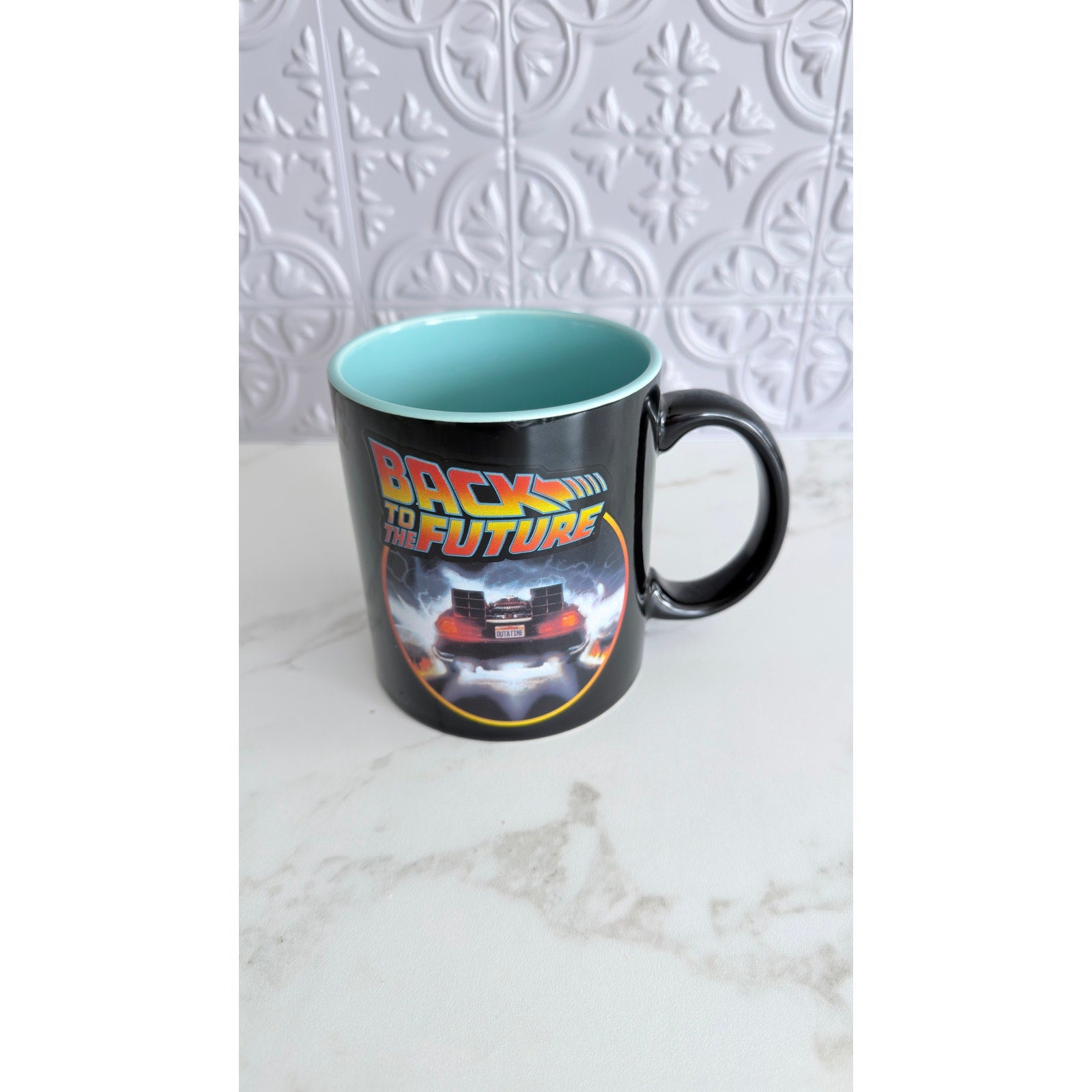 Back to the Future DeLorean Time Machine Ceramic Mug 20 oz Silver Buffalo NEW
