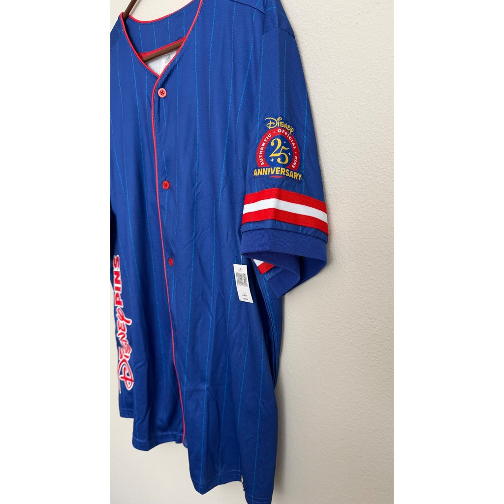 NEW Disney Pin Trading 25th Anniversary Baseball Jersey - Adult Large