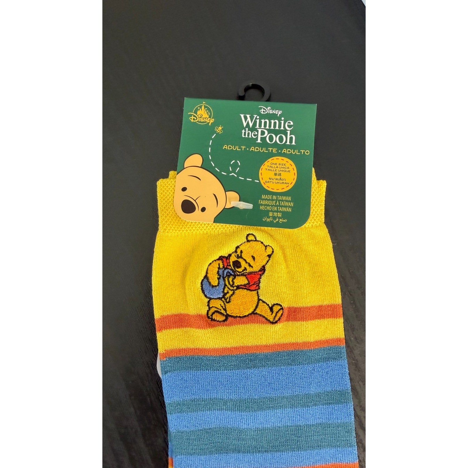 NEW Disney Winnie the Pooh Adult Striped Socks - One Size
