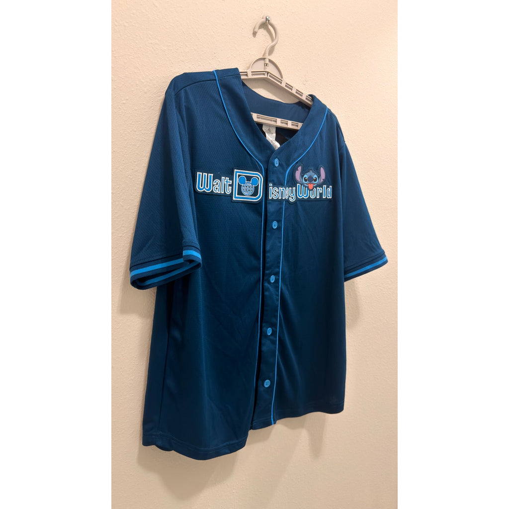 Disney Walt Disney World Stitch Experiment 626 Adults Baseball Jersey Large NWT