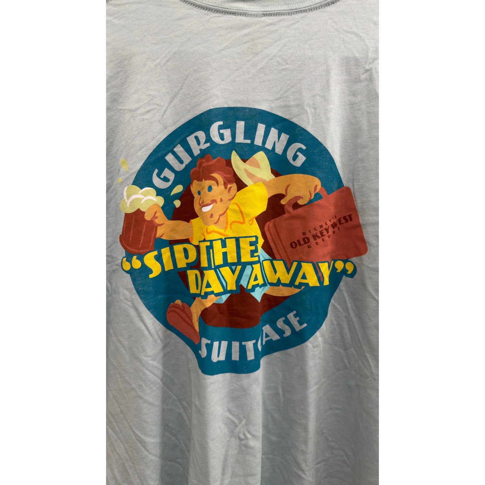 Disney Old Key West Resort Gurgling Suitcase T-Shirt XL NWT Blue Graphic Tee