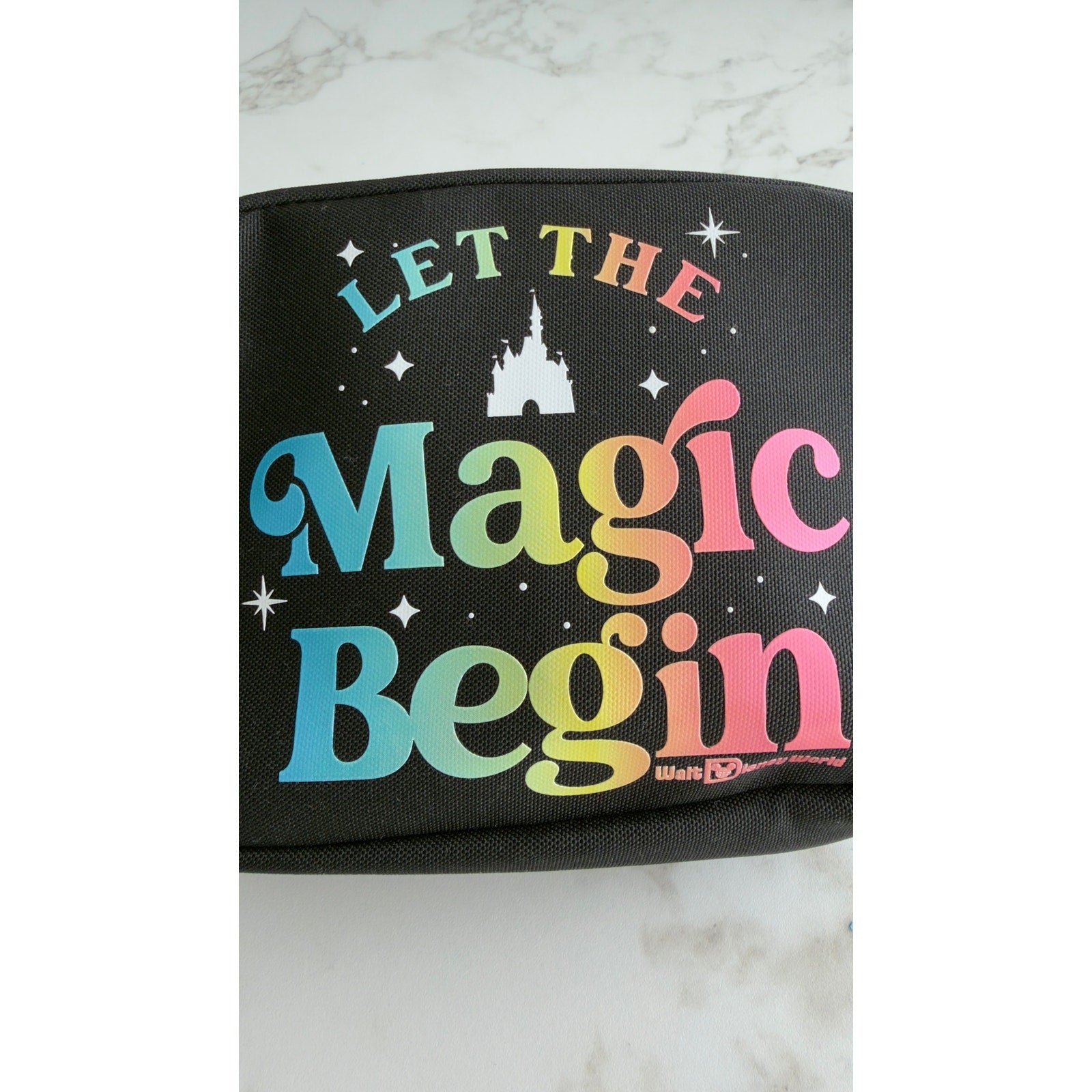 Disney Parks Walt Disney World Let The Magic Begin Hip Pack Belt Bag Black NEW