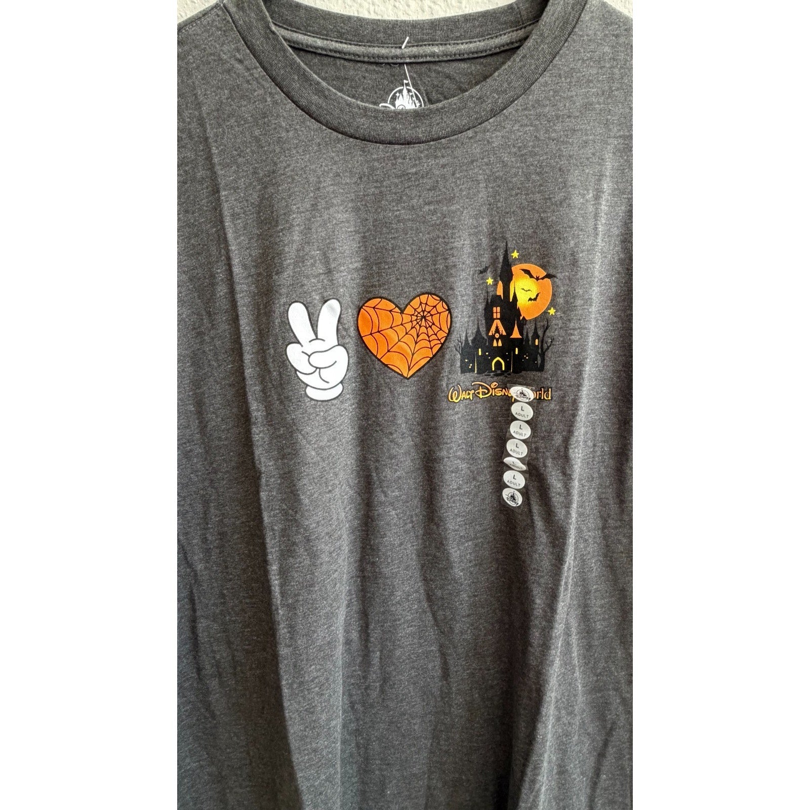 Disney Parks 2025 Halloween "Peace Love WDW" T-Shirt - Size Large - New