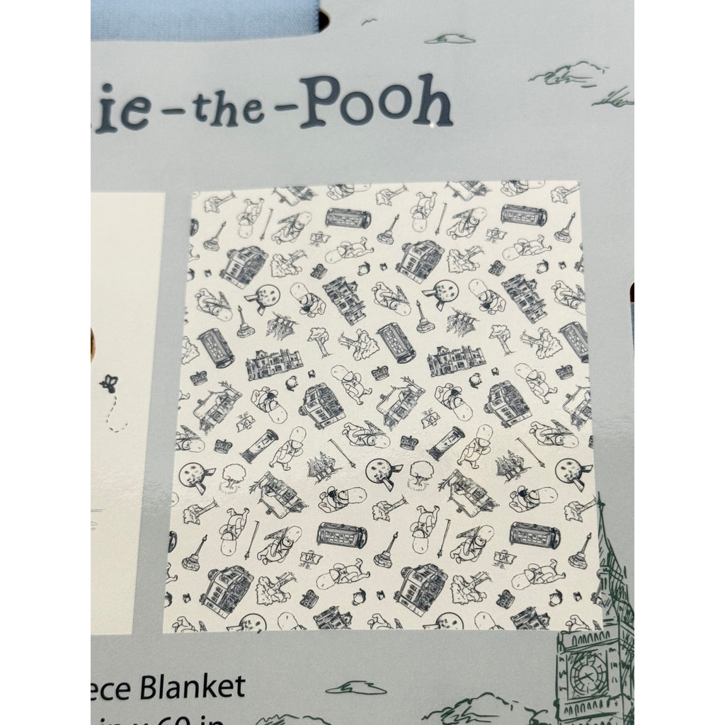 Disney Parks Winnie the Pooh "London Travels" Throw Blanket NEW