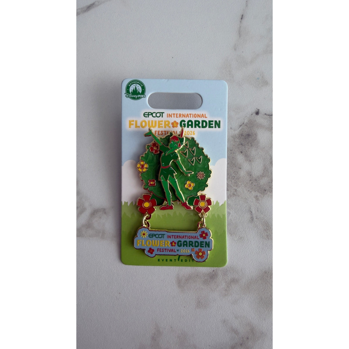 Disney Parks 2026 EPCOT Flower & Garden Festival Peter Pan Pin NEW