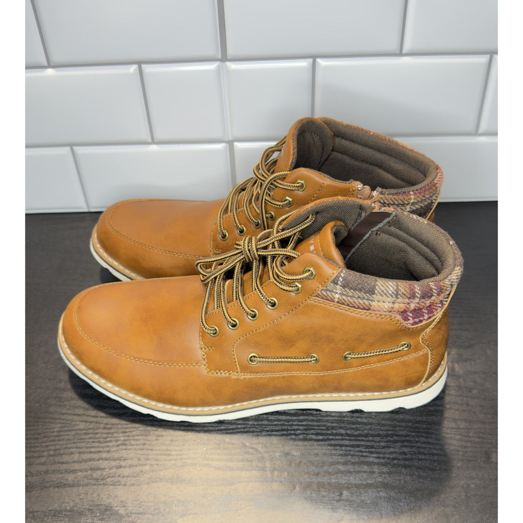 Lucky Brand Kenny Men’s Brown Leather Lace-Up Boots - Size 11.5