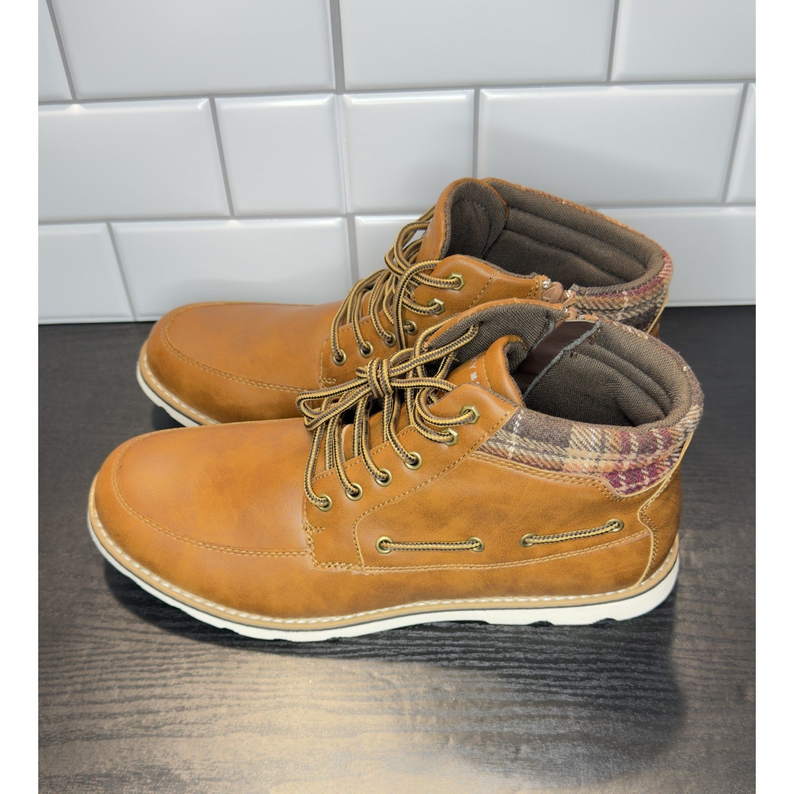 Lucky Brand Kenny Men’s Brown Leather Lace-Up Boots - Size 11.5