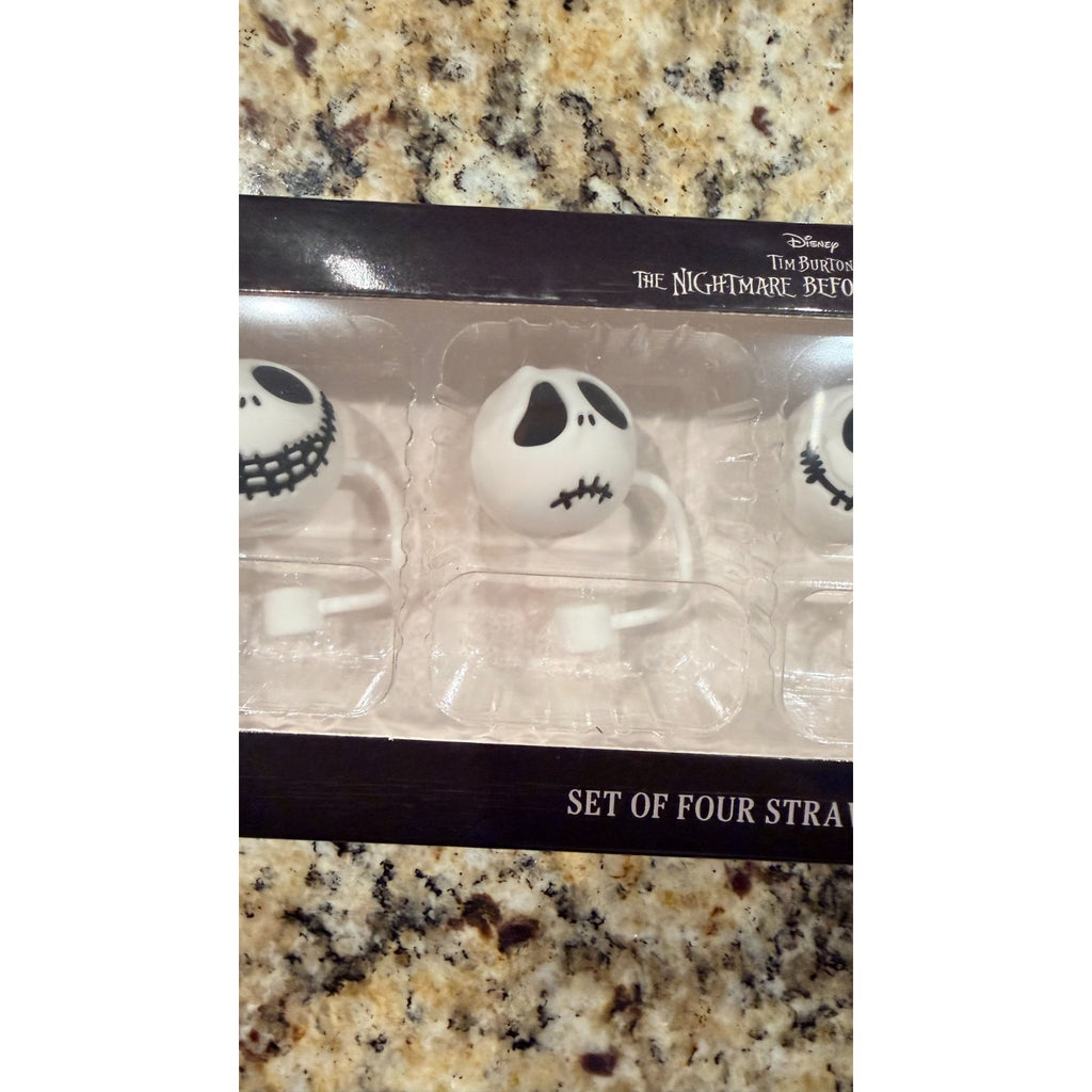 NEW Disney Nightmare Before Christmas Jack Skellington Straw Toppers - Set of 4