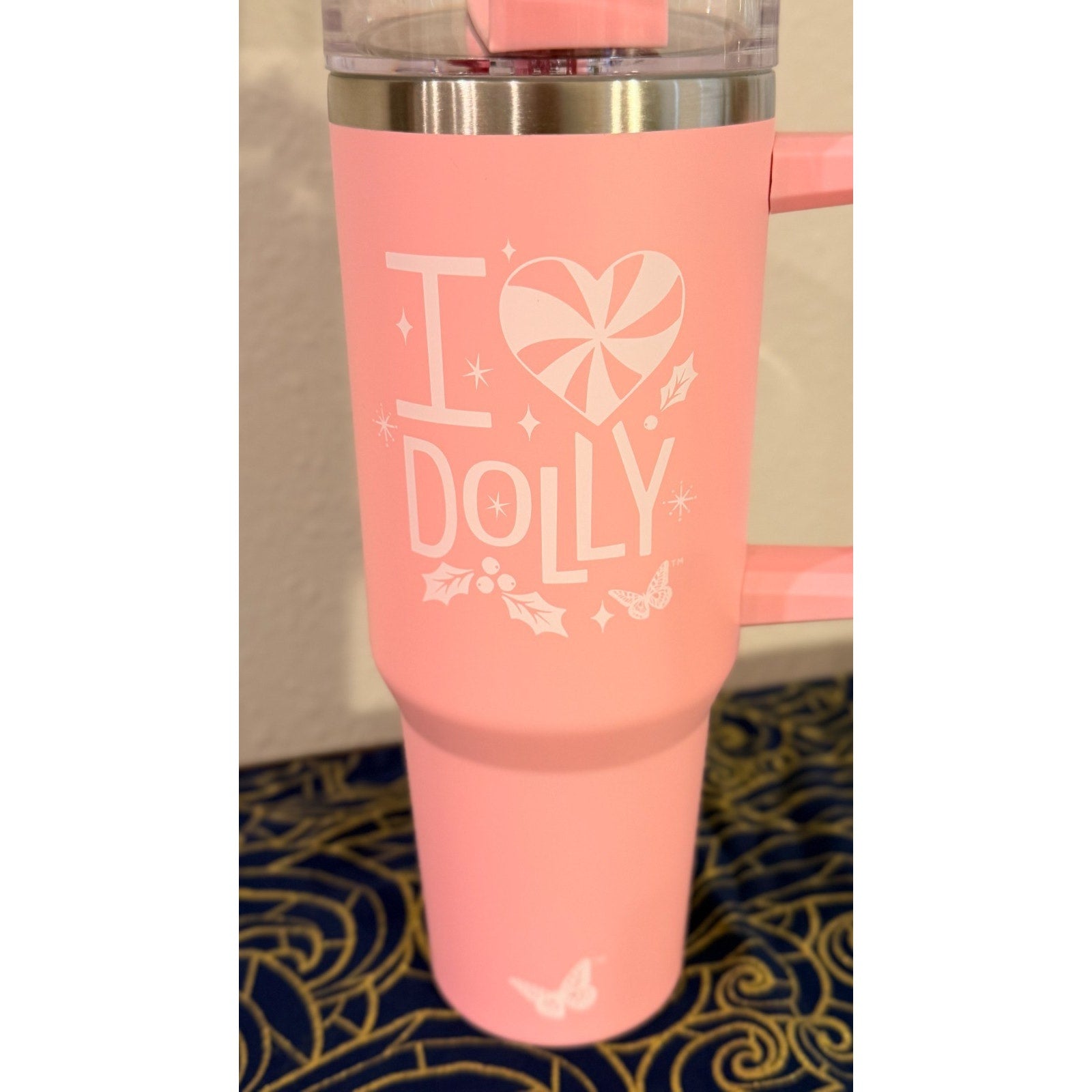NWT Dolly Parton "I Love Dolly" Pink Christmas 2025 Tumbler — 40oz