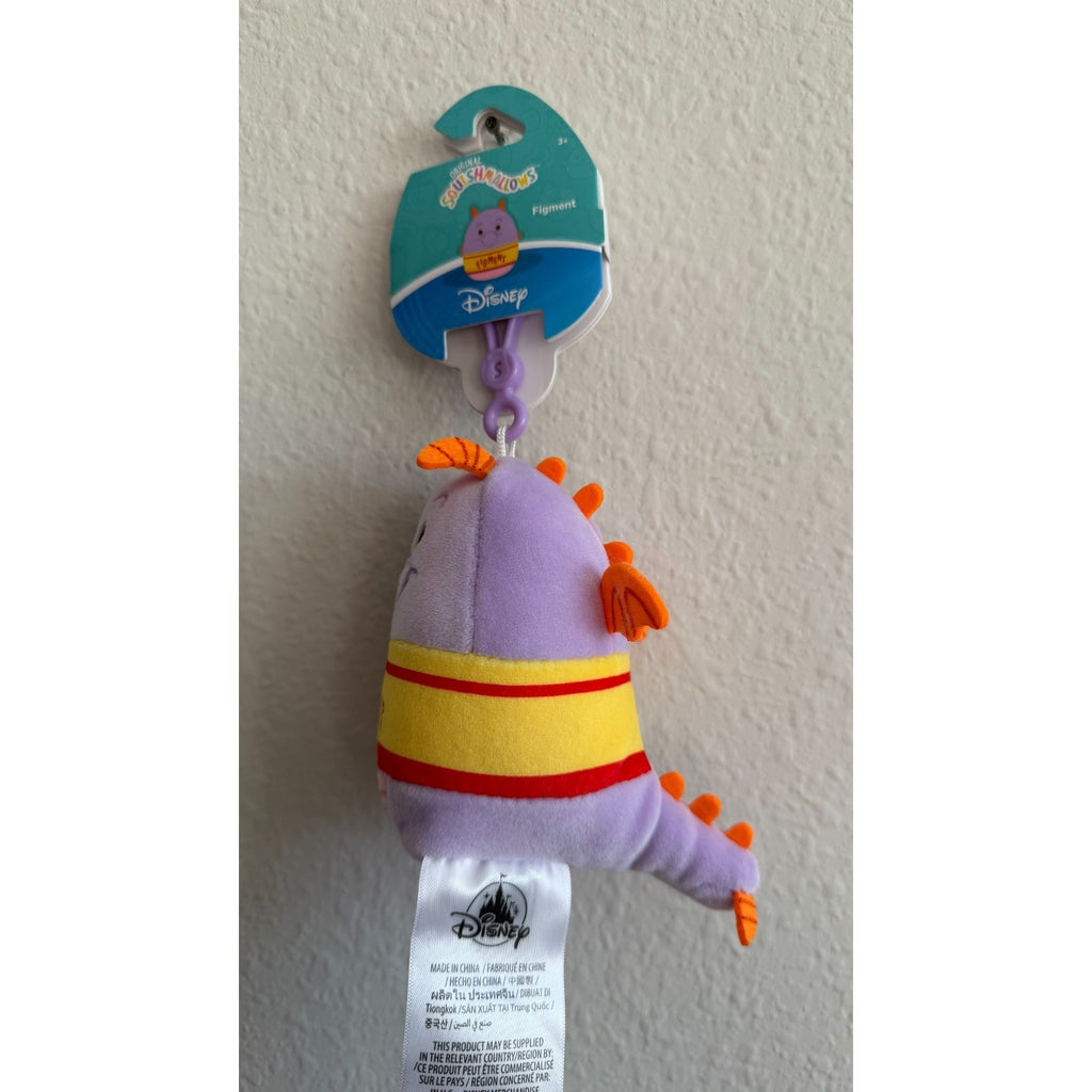 NEW Disney Parks Figment 4" Squishmallow Keychain Bag Charm