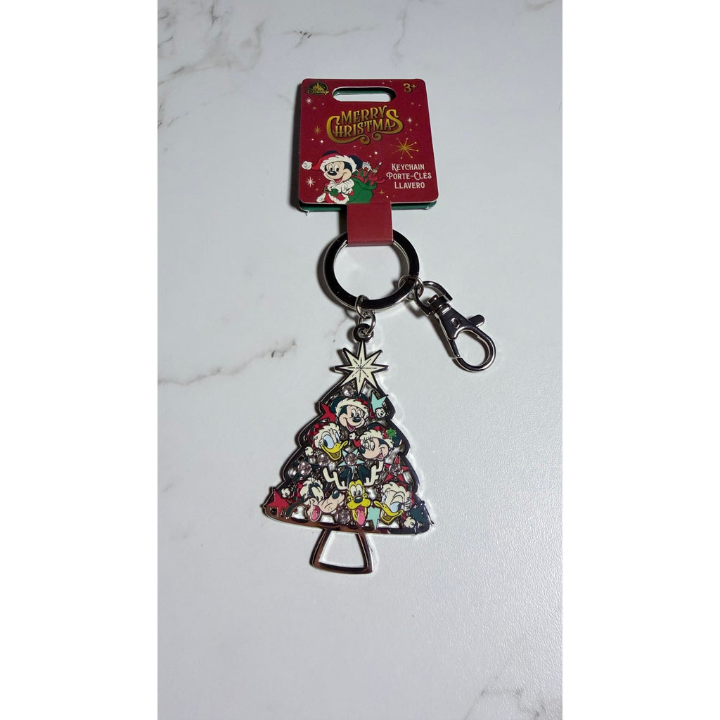 Disney Parks Mickey & Friends Christmas Tree Keychain Bag Clip NWT