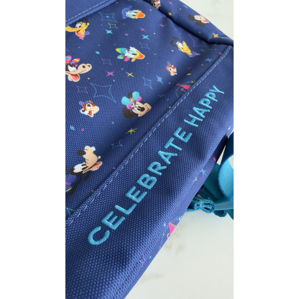 Disneyland 70th Anniversary Celebrate Happy Blue Characters Backpack NWT