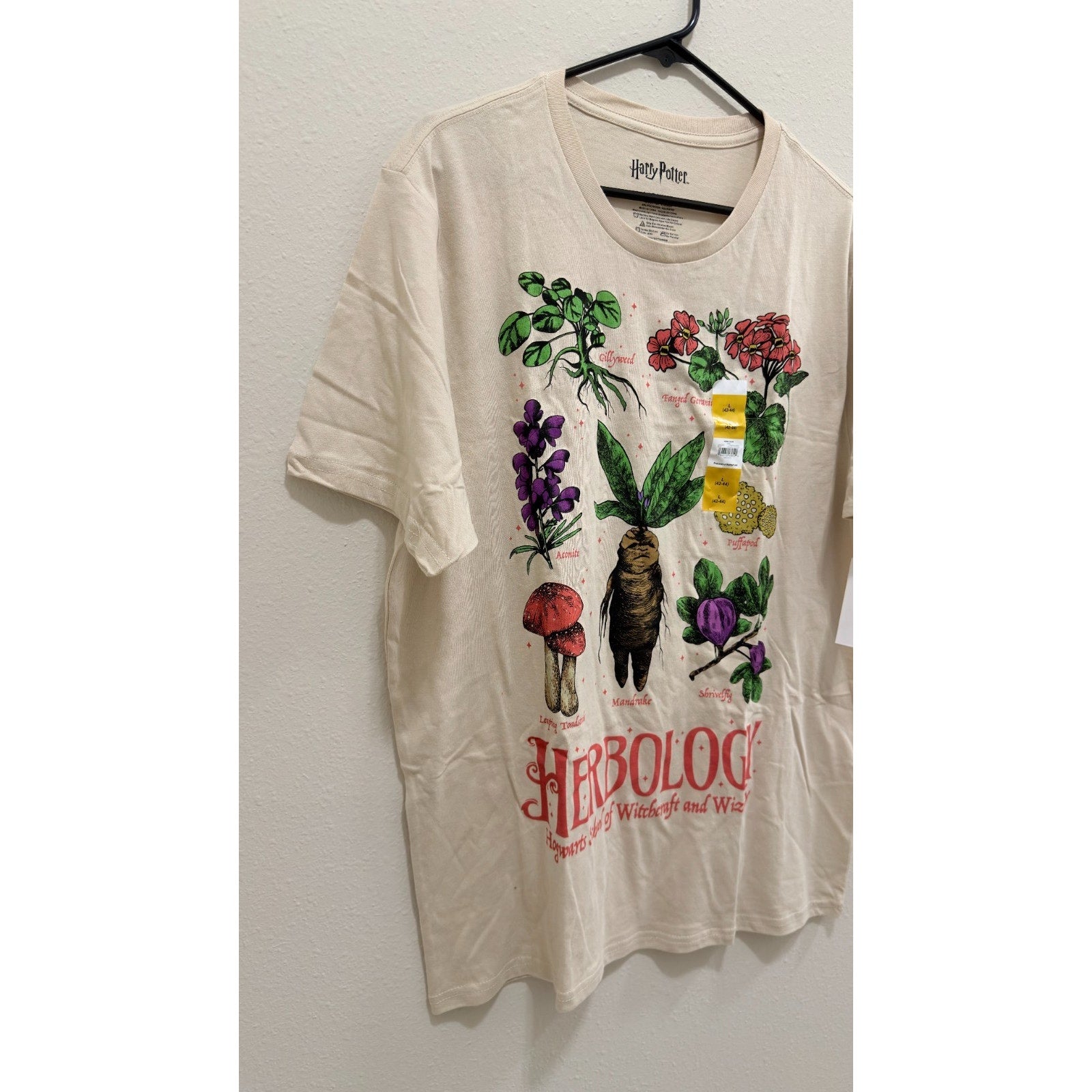 Harry Potter Herbology Botanical Plants T-Shirt - Men's Large - NWT