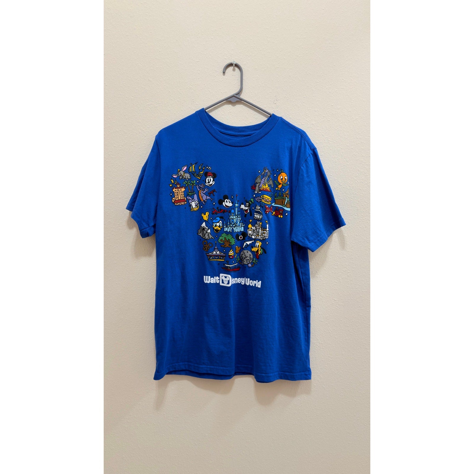 Walt Disney World Mickey Mouse Ears Graphic T-Shirt Blue Size Large NWOT