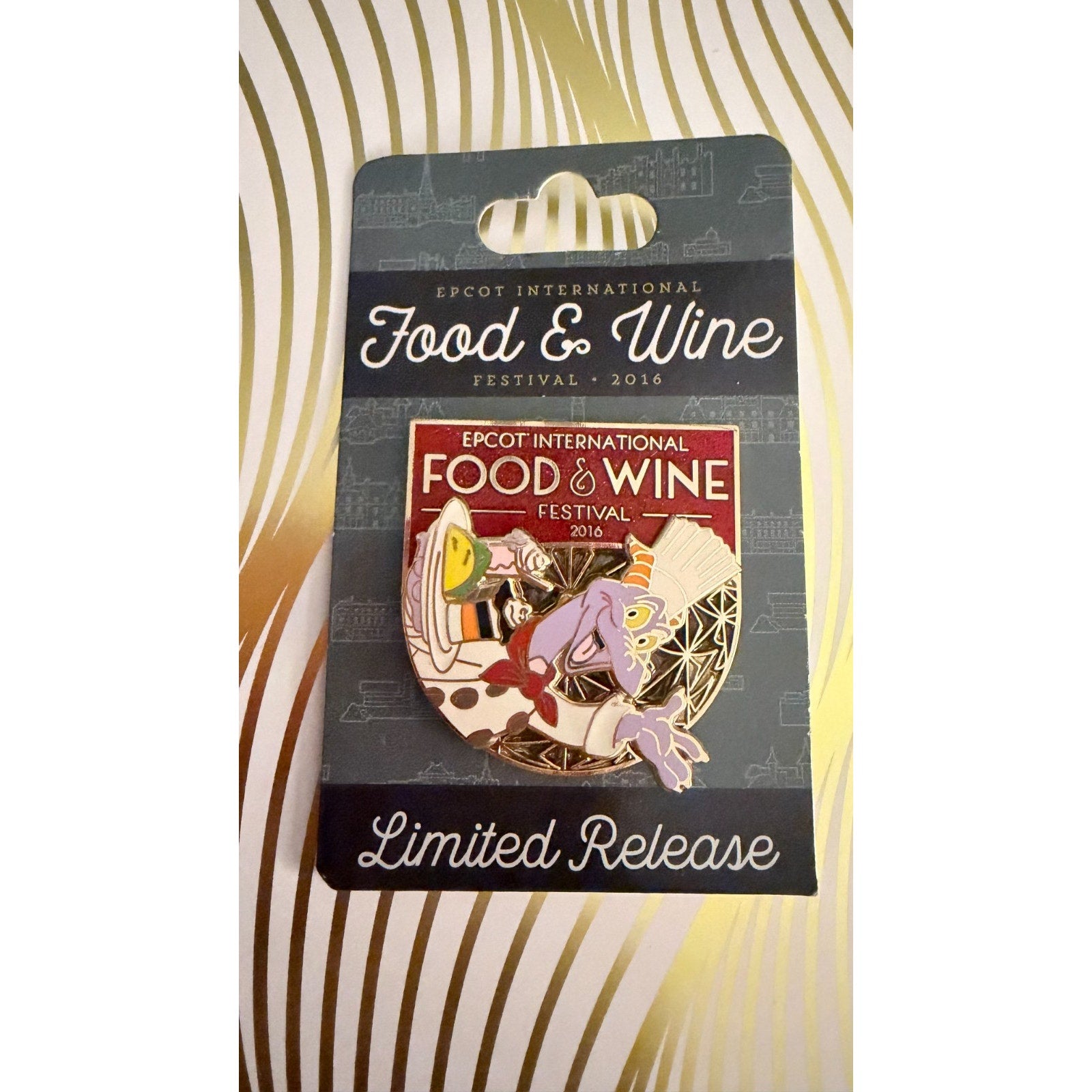 Disney Parks 2016 Epcot Food & Wine Festival Figment Pin Limited Release