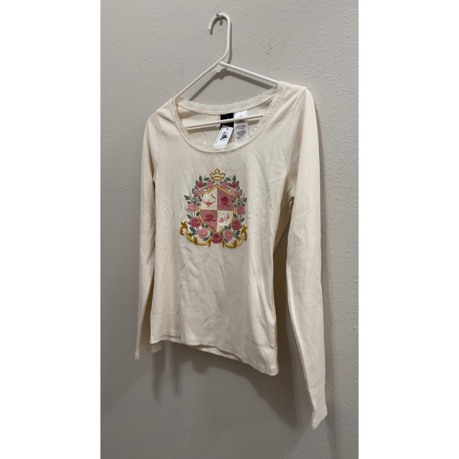 Disney Parks Her Universe Princess Long Sleeve Ribbed Crop Top Shirt Large NWT