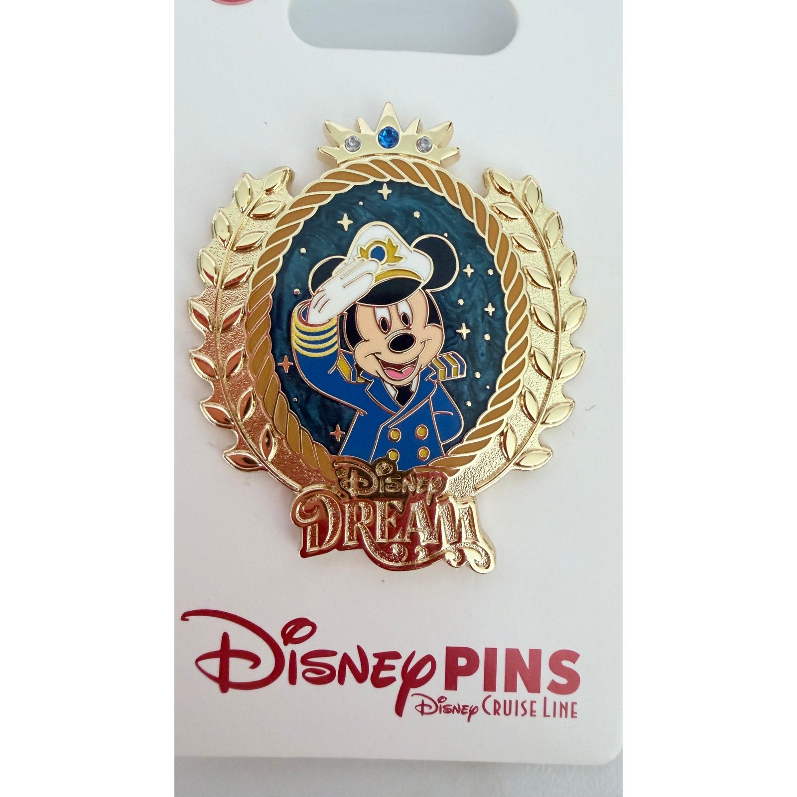 NEW Disney Cruise Line Disney Dream Captain Mickey Bow Art Pin