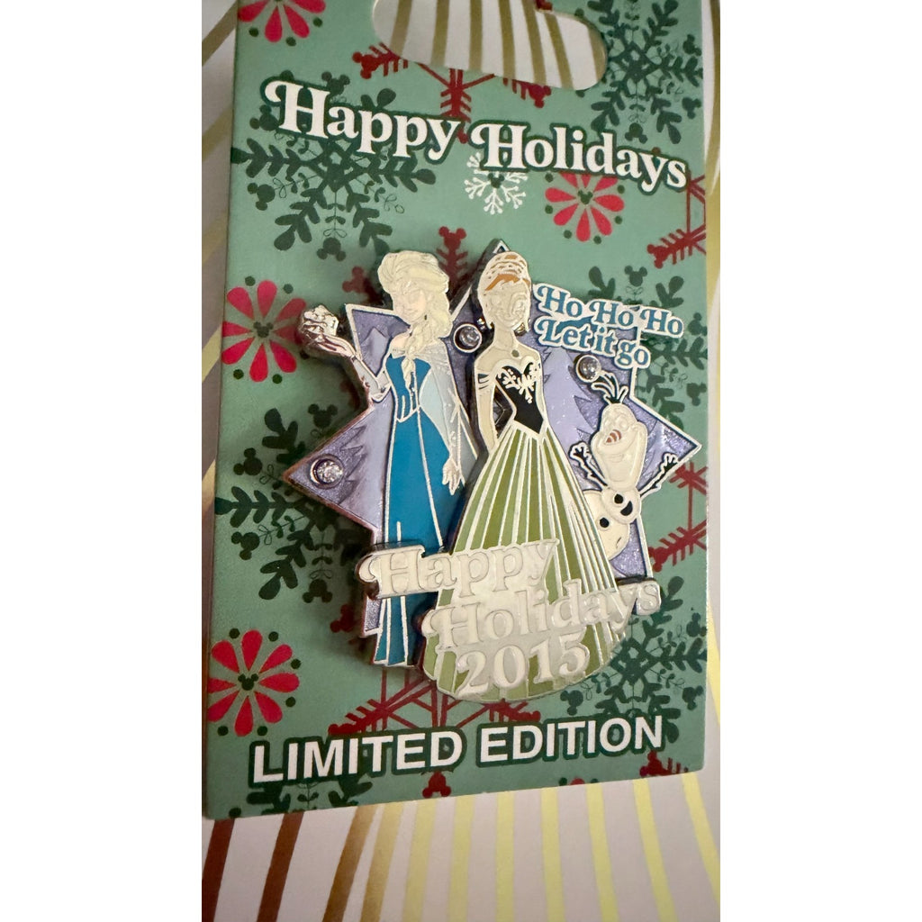 Disney Parks 2015 Happy Holidays Frozen Anna Elsa Olaf Limited Edition Pin