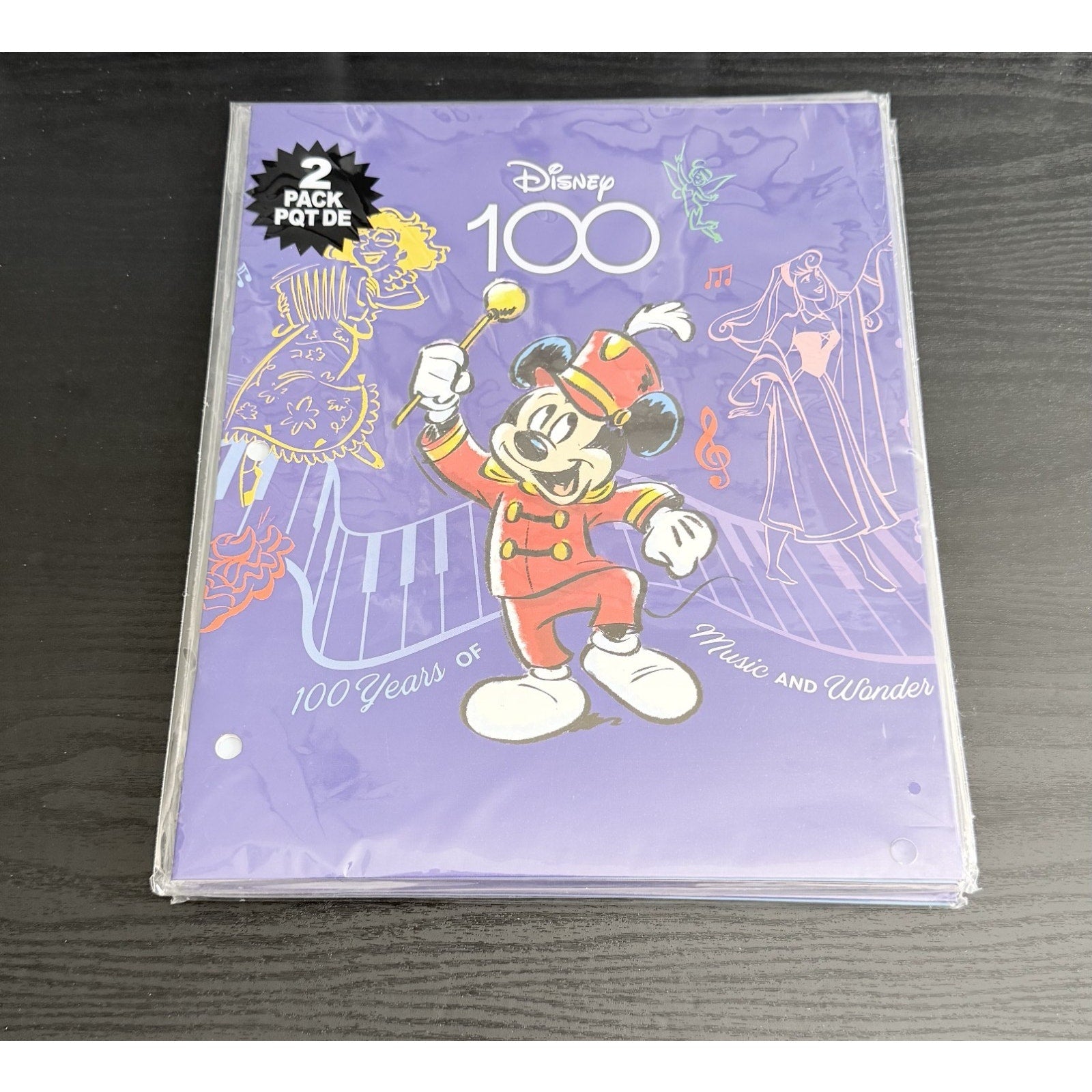 Disney 100 Mickey Mouse Music & Wonder 2-Pack Folders (NWT)